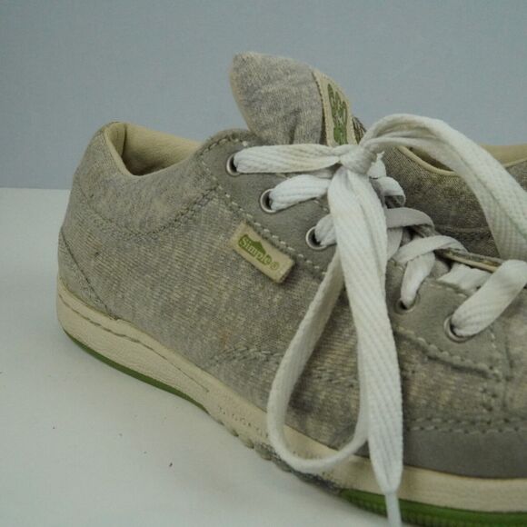Simple Eco Sneaks Canvas Low-Top Sneakers Grey Green Size US 6.5 - Picture 2 of 15